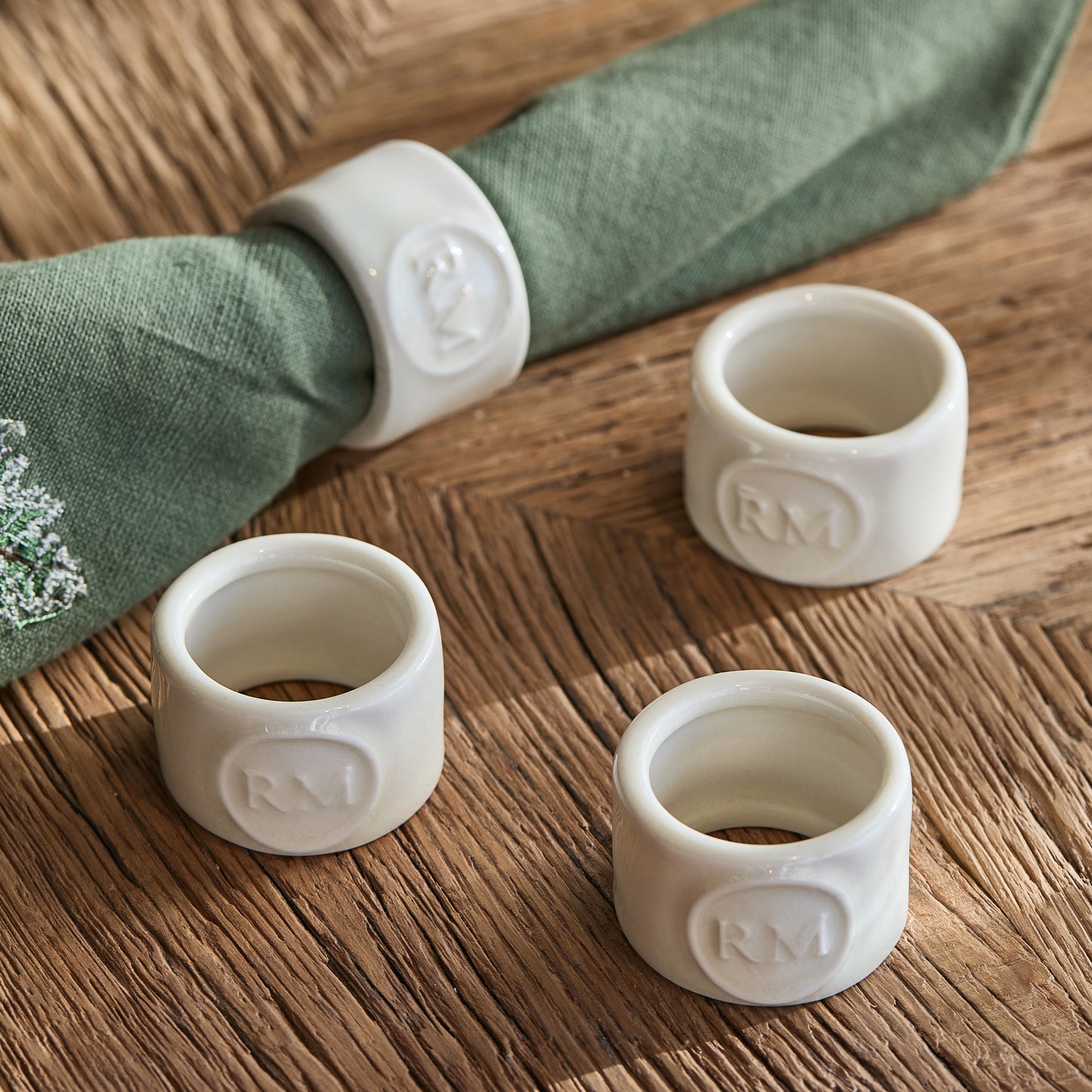Servetring Rivièra Maison Portofino Set Of 4 pieces Wit