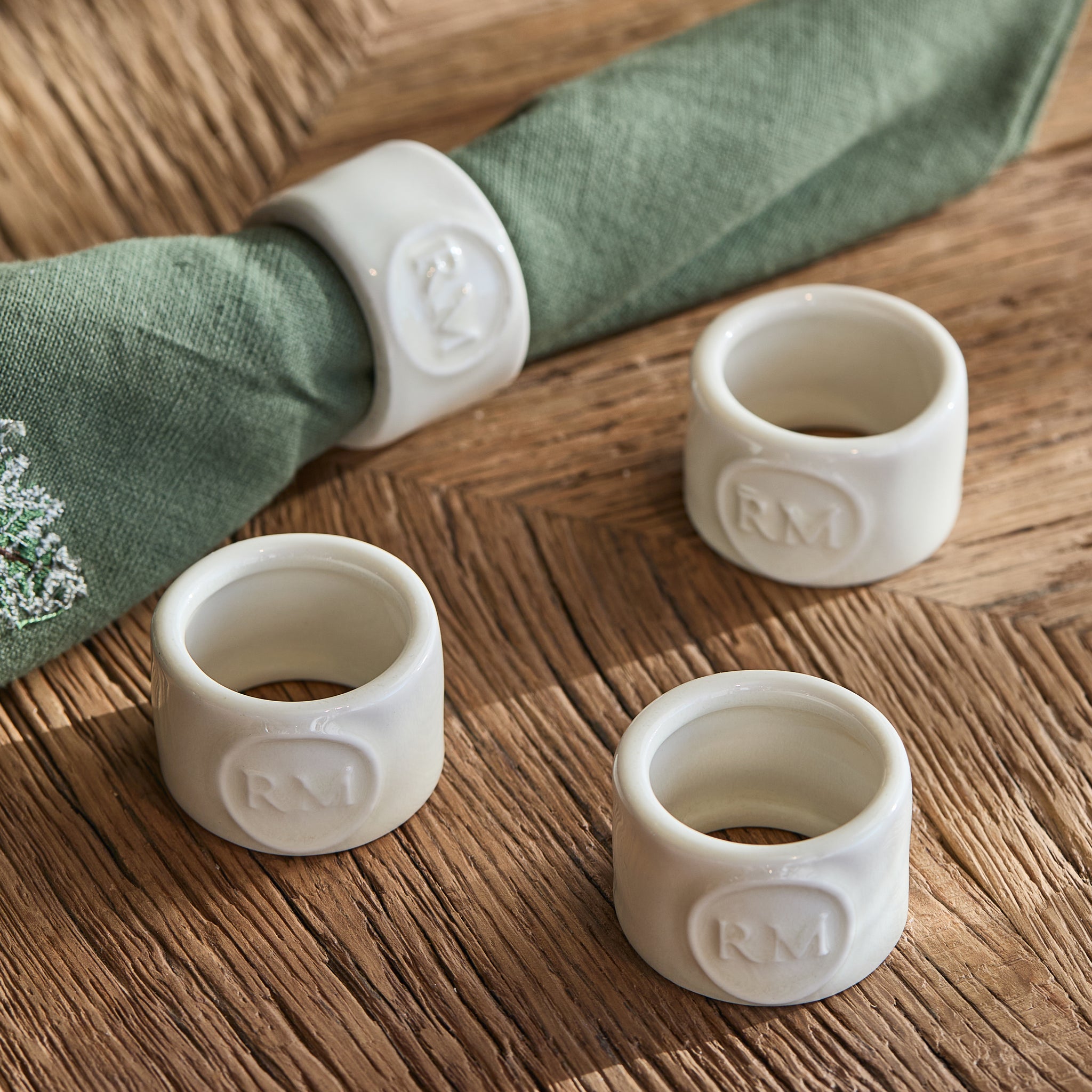 Servetring Rivièra Maison Portofino Set Of 4 pieces Wit