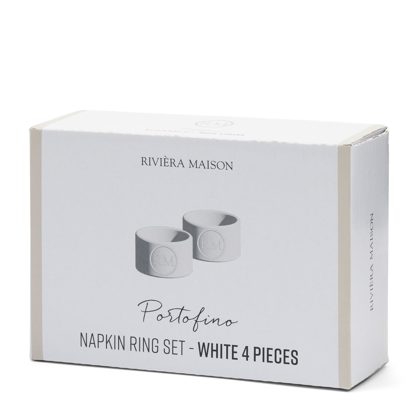 Servetring Rivièra Maison Portofino Set Of 4 pieces Wit